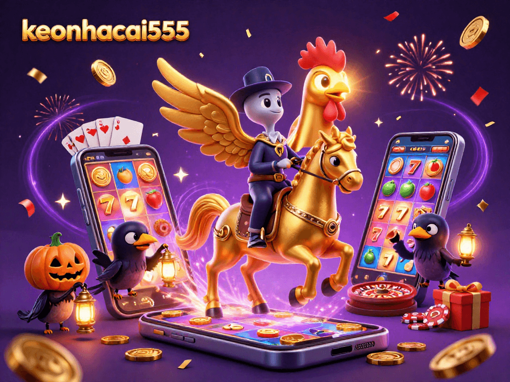 Join the fun at keonhacai555, where the golden rooster and crows illuminate thrilling casino adventures.