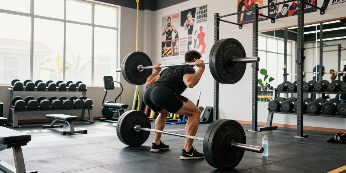 Bodybuilder hebt Gewichte in einem modernen Fitnessstudio im Anabolika Shop Deutschland für effektiven Muskelaufbau.