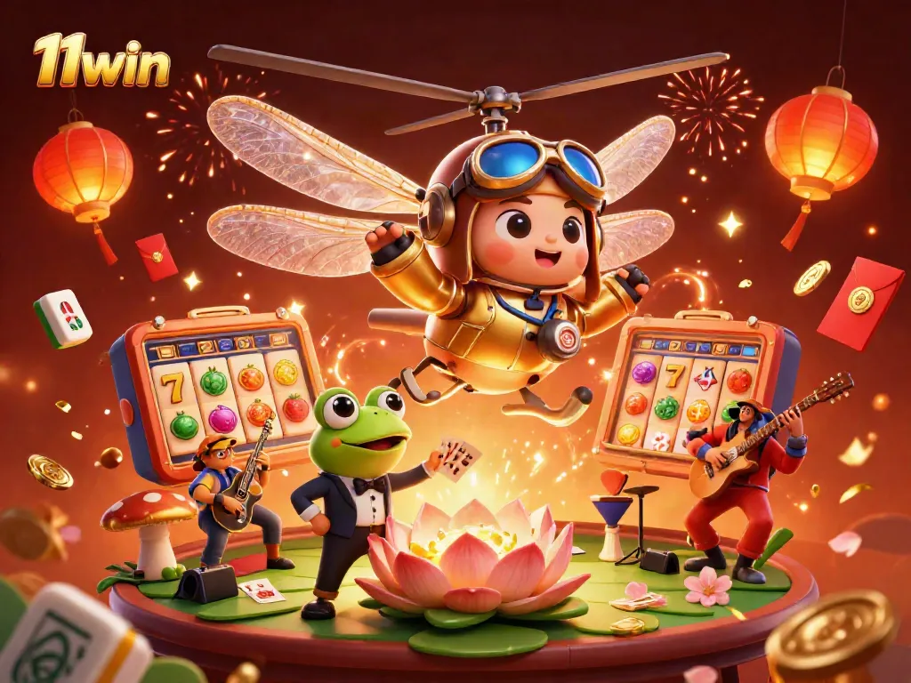 Engage with 11win's vibrant casino experience featuring dynamic characters and winning elements.