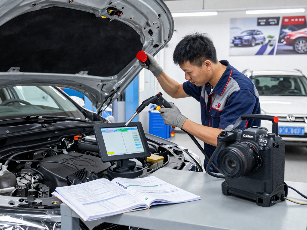 Professioneller Mechaniker bei der DPF Reinigung in Laatzen mit modernem Equipment und klaren Arbeitsabläufen.