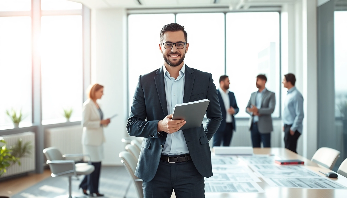 Headhunter Ingenieure in einem modernen Büro, während Gespräche mit Ingenieuren geführt werden.