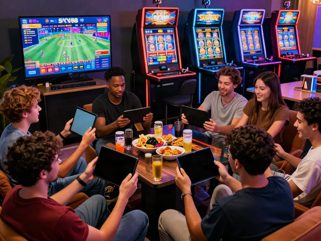 Engaged players enjoying a dynamic experience on https://sky88tg.com/ showcasing online casino games and sports betting.