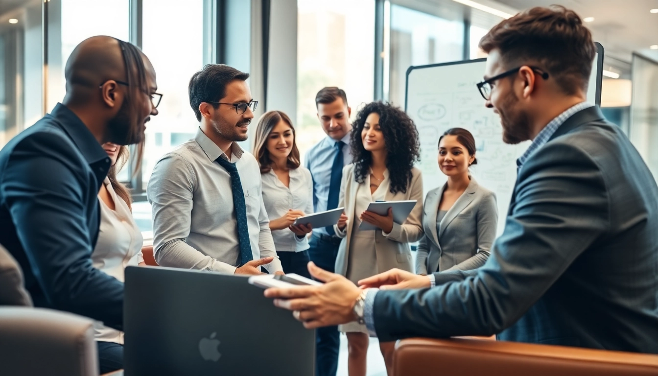 Headhunter IT während eines Beratungsgesprächs mit IT-Profis in einem modernen Büro.