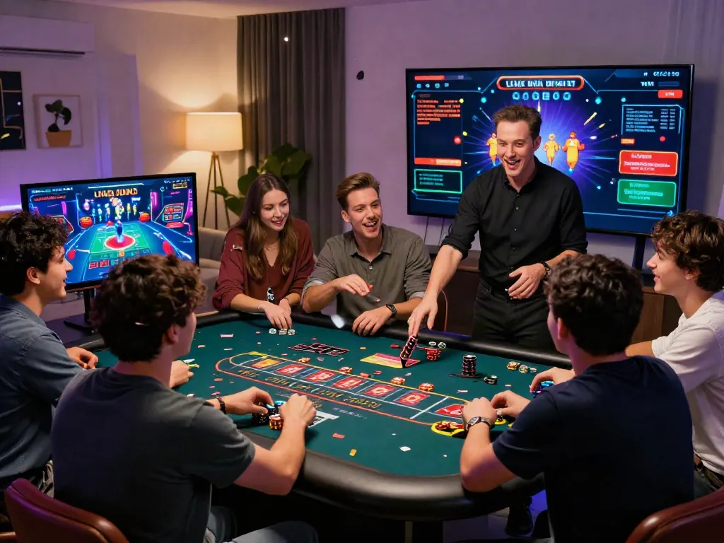 Exciting online gaming session with ku88 players interacting in a vibrant live casino.
