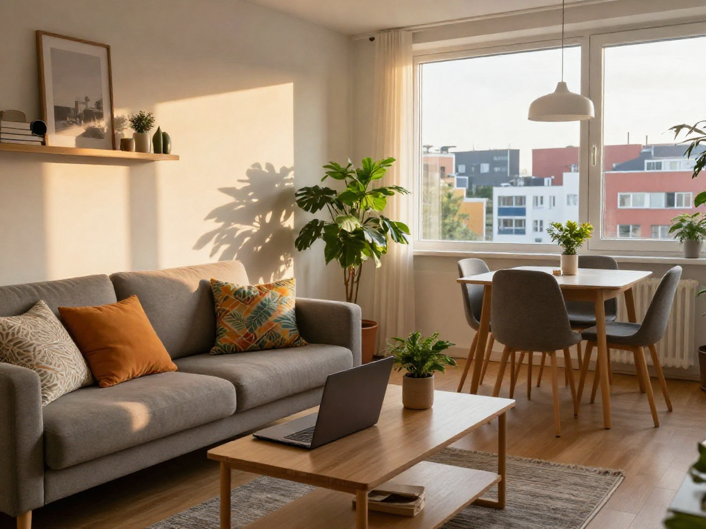 Monteurzimmer mieten Hannover: Gemütliches Apartment mit modernem Interieur für Kurzzeitaufenthalte.