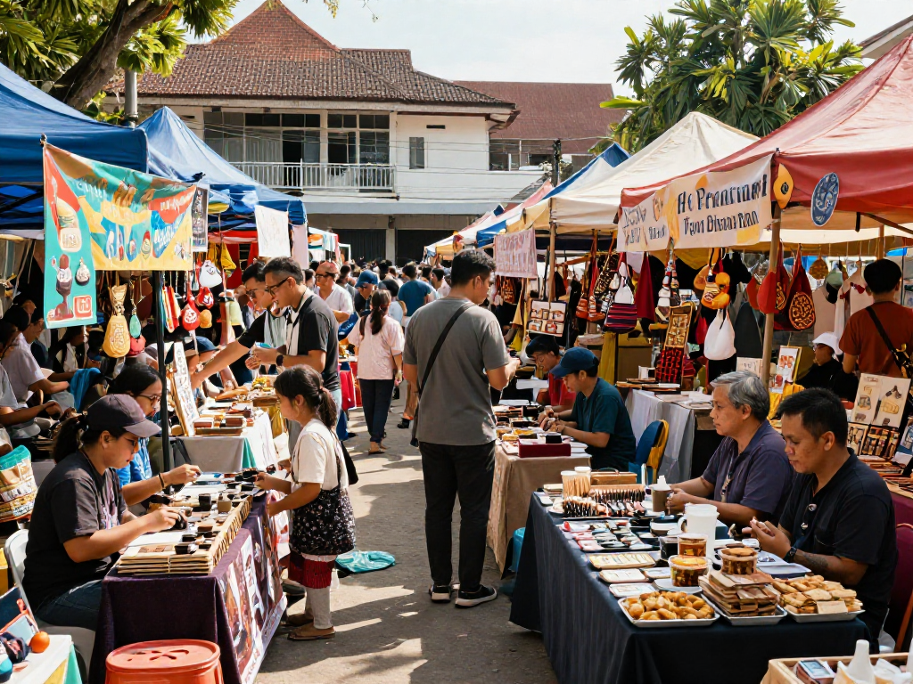 rokok88 supports local artisans showcasing unique handmade products in vibrant marketplace