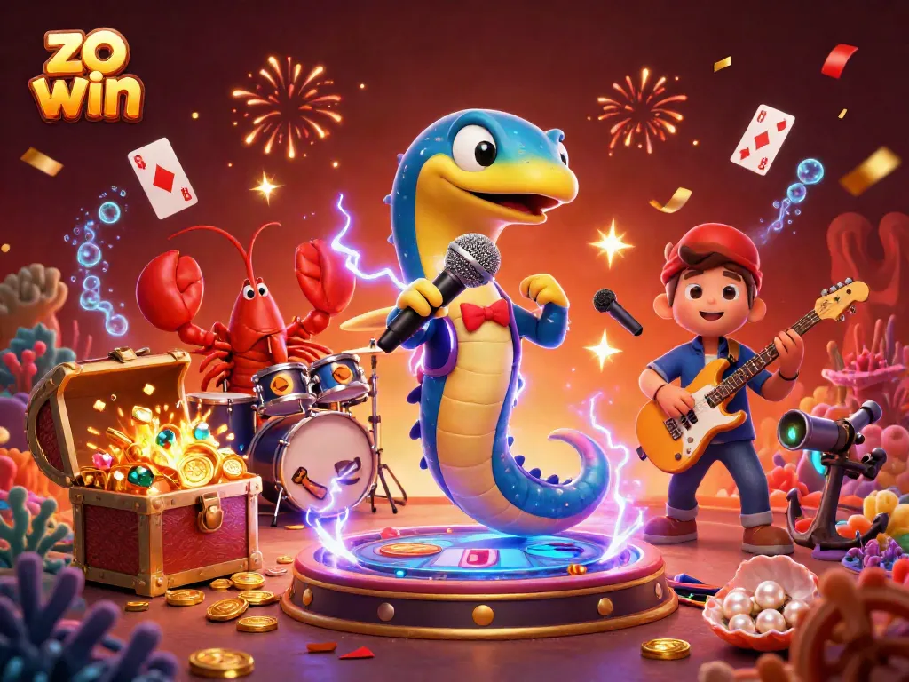 Experience the thrill of winning with zo win in this vibrant underwater casino scene.