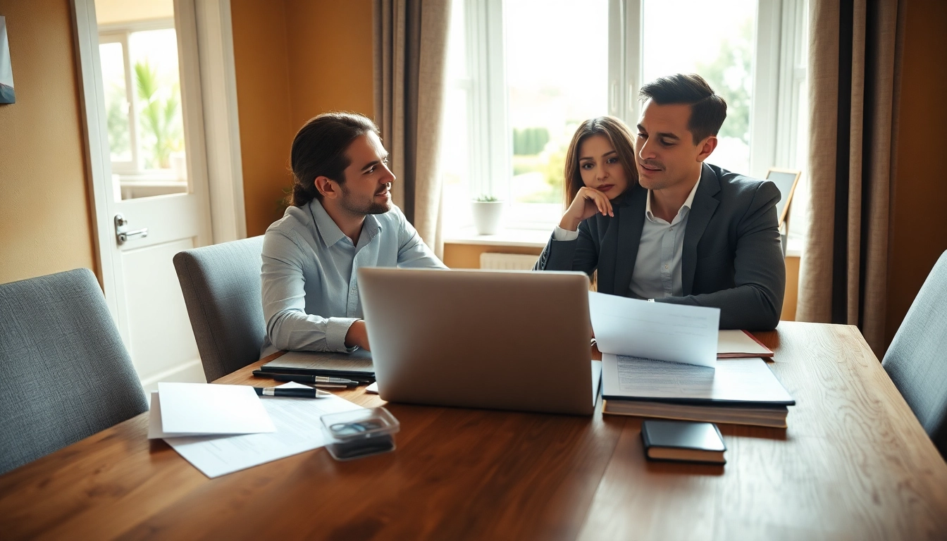 Hausverkauf bei Scheidung: Paar diskutiert über Immobilienverkauf am Tisch.